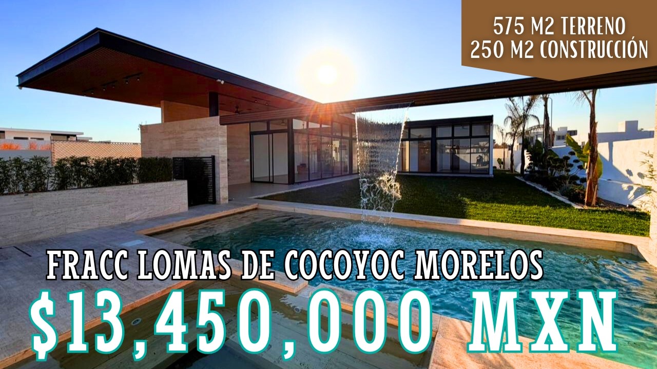 🏡  DISEÑO IMPONENTE | VENDO CASA MAYA de 1 nivel con alberca 😱 en el Fracc LOMAS DE COCOYOC MORELOS