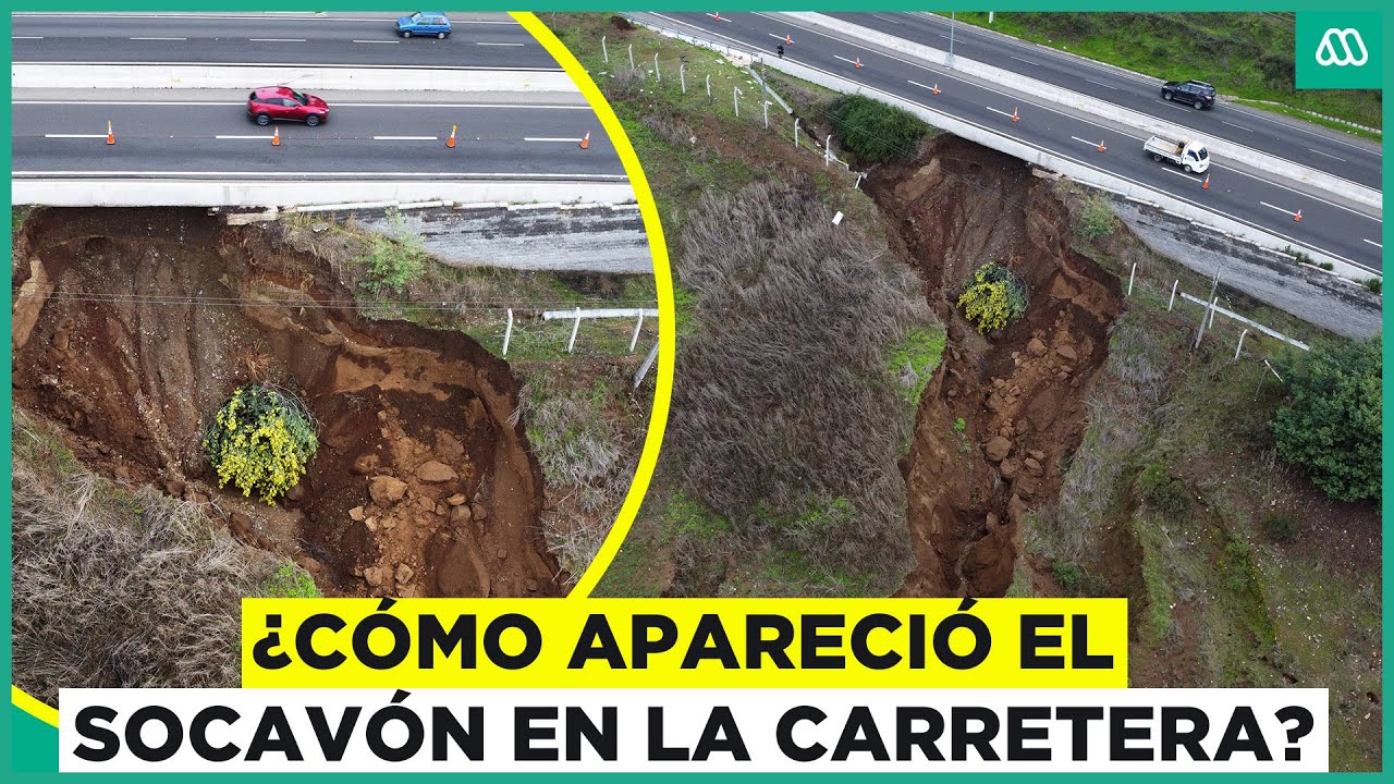Aparece gigantesco socavón en camino internacional a Concón: ¿Cómo se originó?