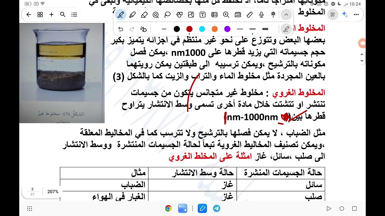 الوحده الثانيه/خصائص المحاليل ح1