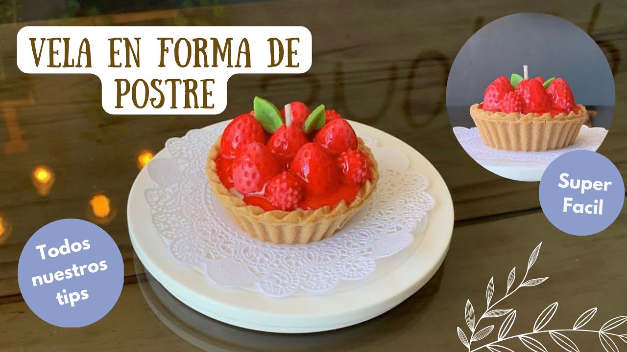 Como hacer una Vela Aromática en forma de Postre | Tarta de Fresas (Pastelito)