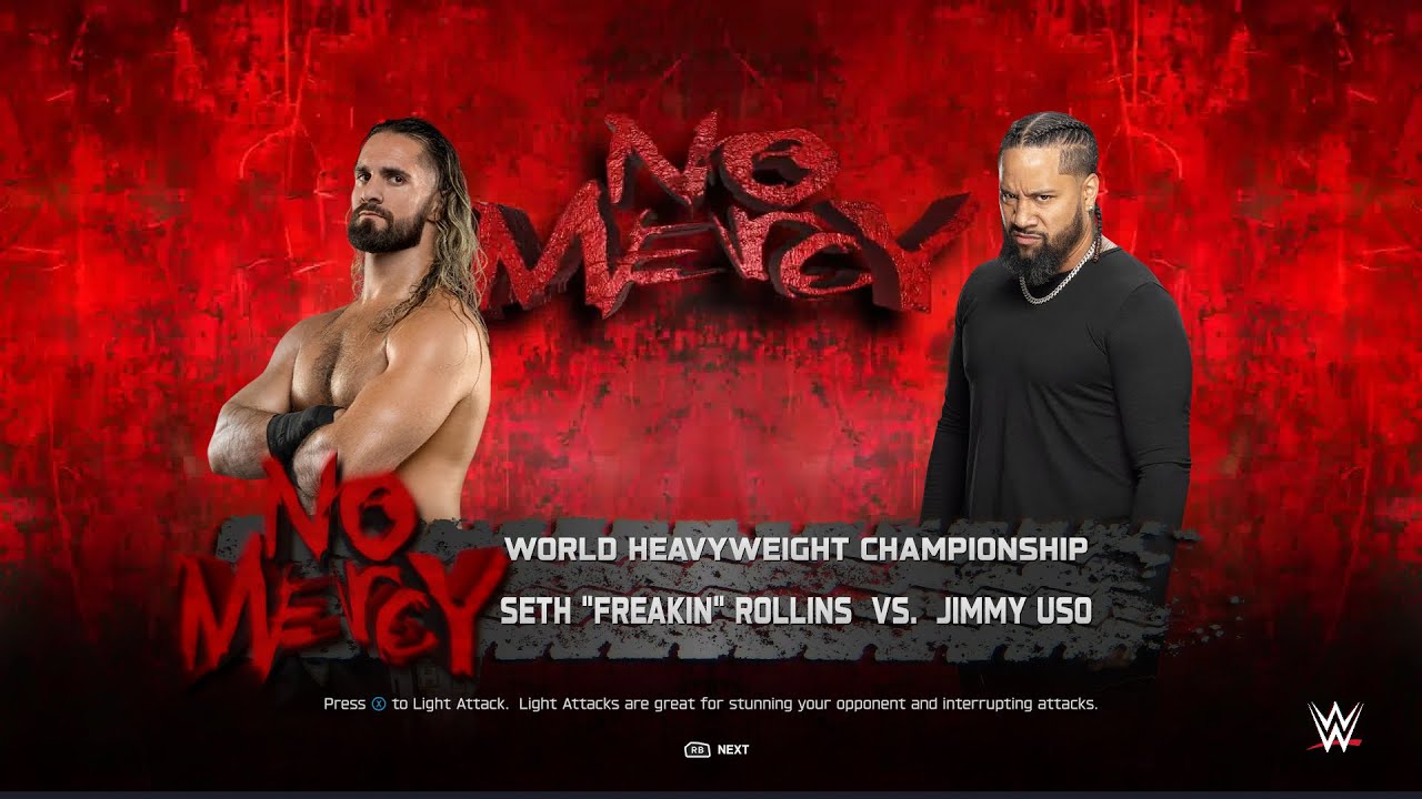 Seth Rollins Vs Jimmy Uso World Heavyweight Championship Bloodline Rules WWE 2K25