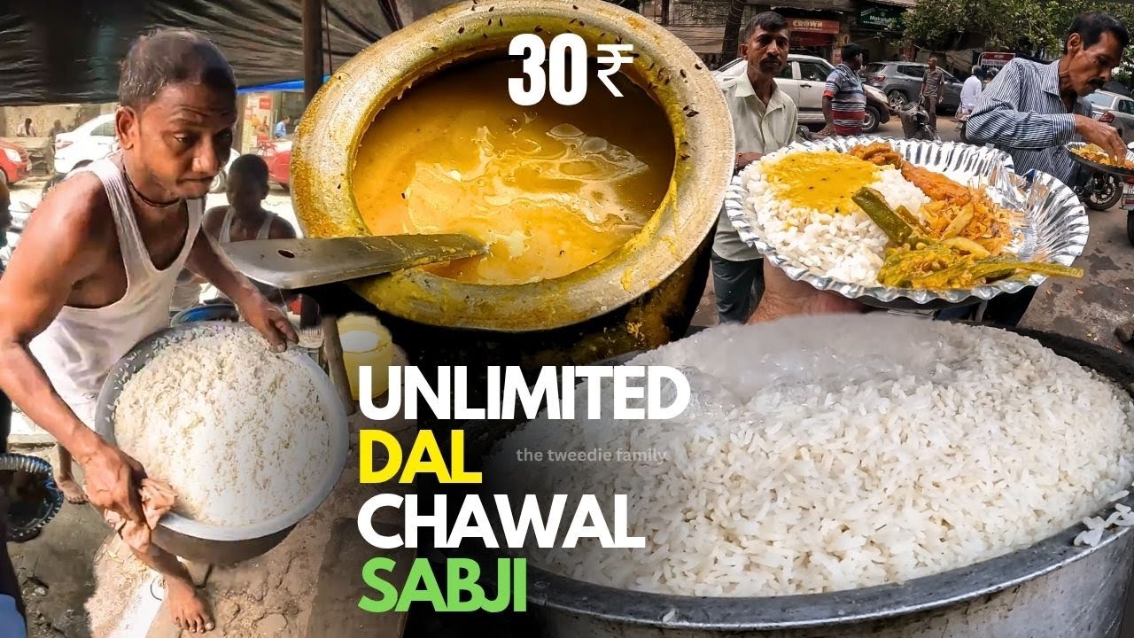 Unlimited Dal Chawal Sabji Price ₹ 30/- | Kolkata's Best Street Food