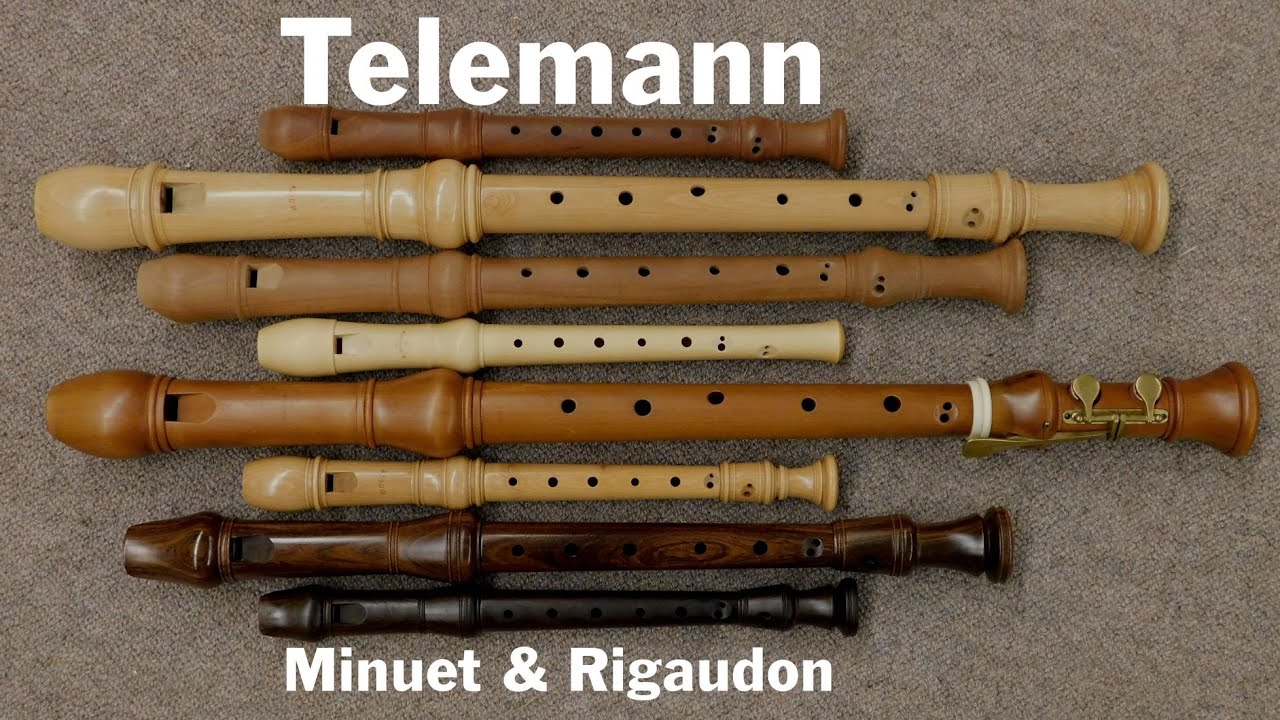 Georg Philipp Telemann: Minuet, Rigaudon: gespielt auf 8 von 41 für Niterói gespendeten Blockflöten