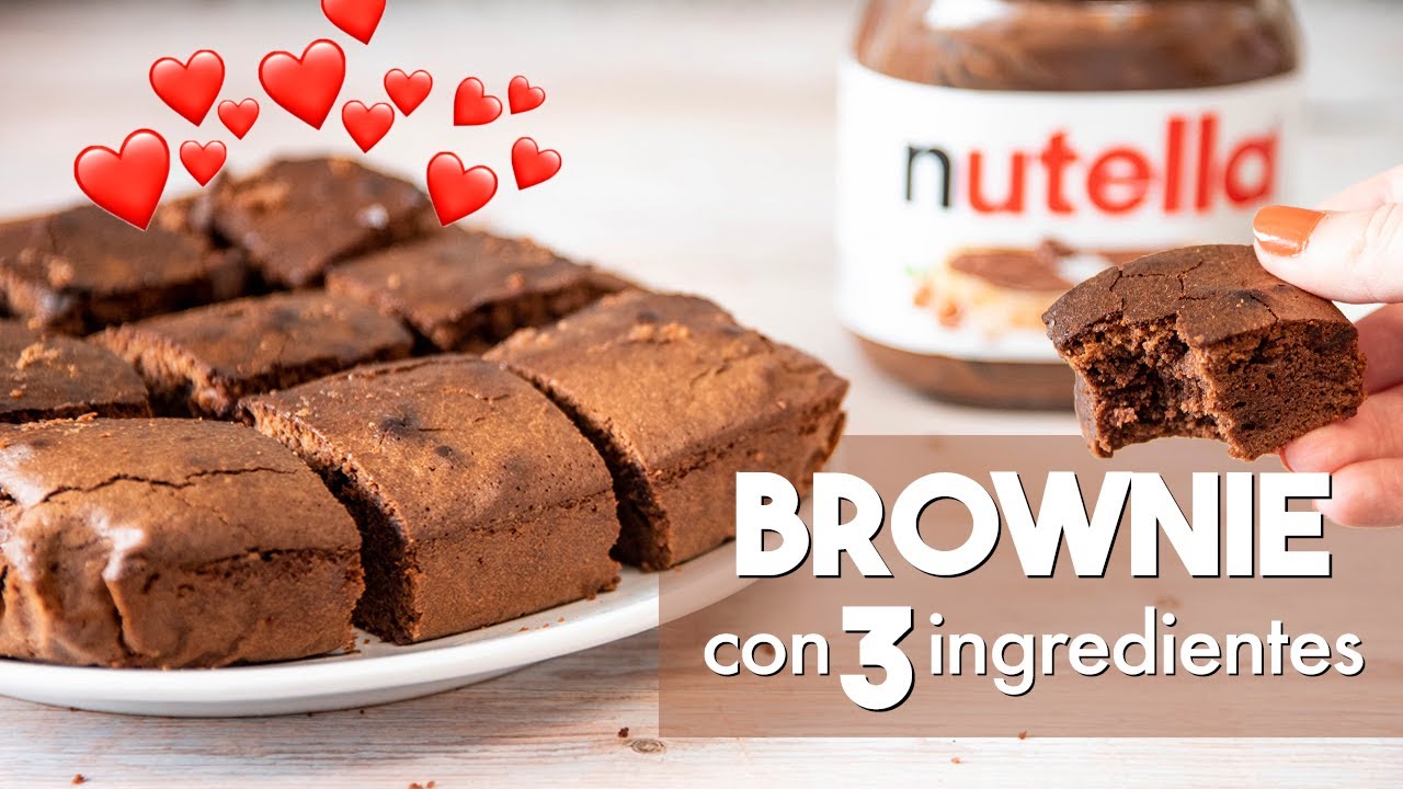 BROWNIE de NUTELLA con 3 Ingredientes 🍫 | &iexcl;Receta MUY F&Aacute;CIL!