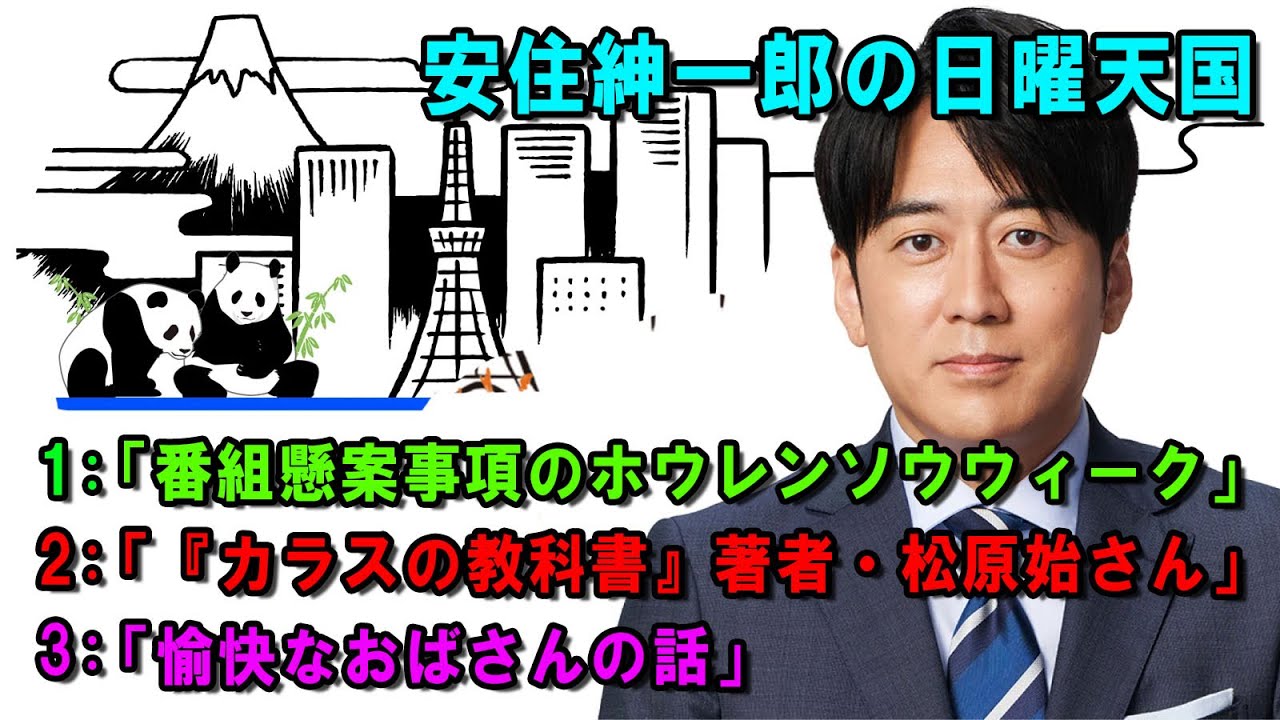 安住紳一郎の日曜天国 👾「番組懸案事項のホウレンソウウィーク」🔴  出演者 :  安住紳一郎（TBSアナウンサー )中澤有美子 【睡眠用・作業用・ドライブ・高音質BGM聞き流し】【広告無し】