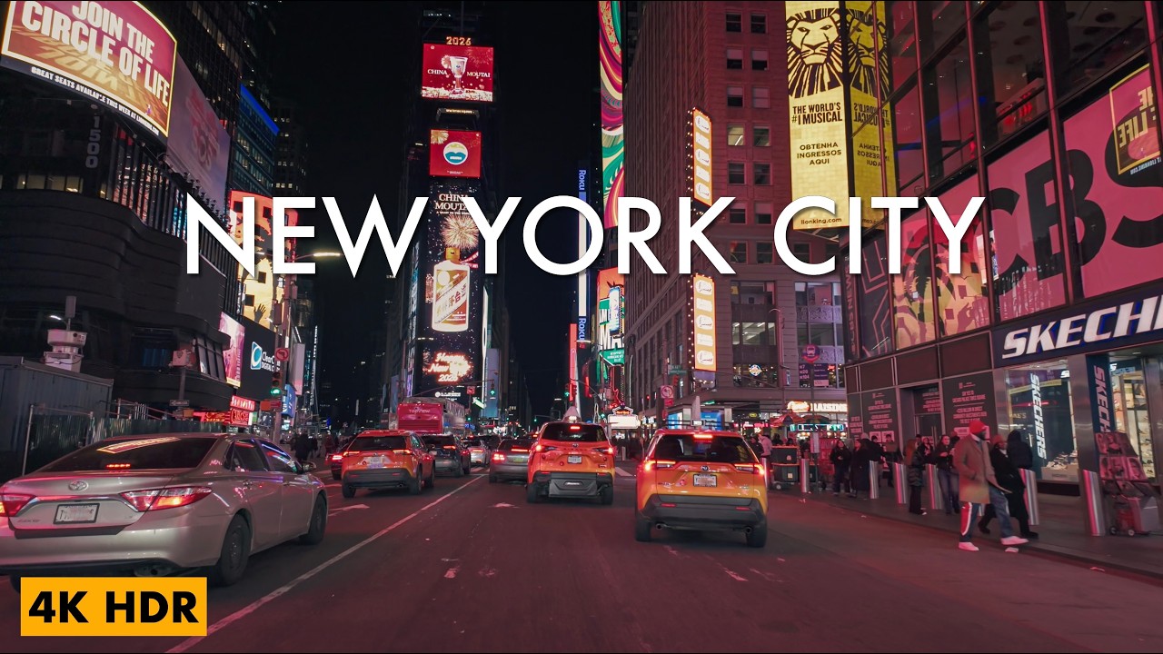 NYC 4K Night Drive | Times Square