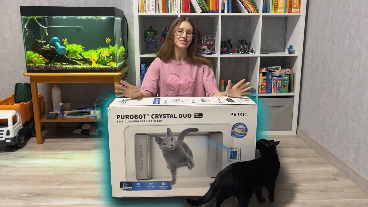 Обзор на открытый автоматический лоток Crystal DUO PETKIT с камерой