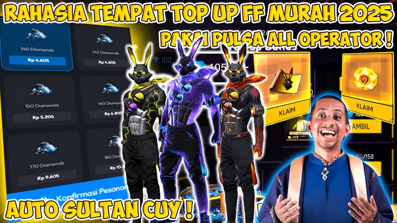 RAHASIA TOP UP FREE FIRE TERMURAH❗140 DM Rp4.605❗BISA PAKAI PULSA | LEGAL/AMAN SEPTEMBER 2025 VIRAL!