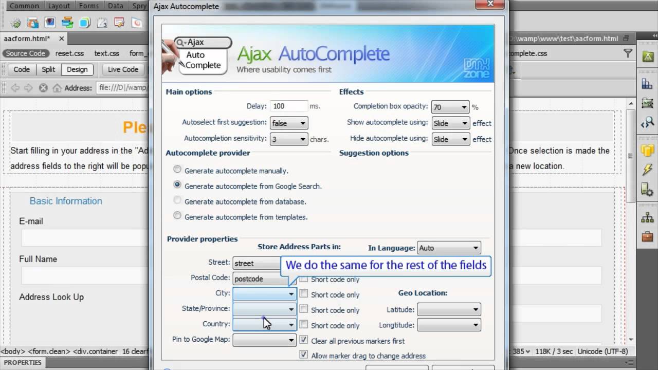 Using Google Search option in Ajax AutoComplete