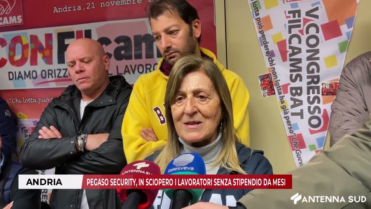 23 APRILE 2025 - ANDRIA, PEGASO SECURITY: IN SCIOPERO I LAVORATORI SENZA STIPENDIO DA MESI