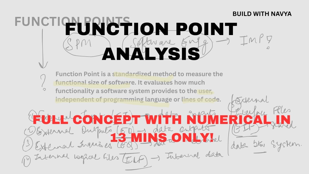 Function Point Analysis for SPM & Software Engineering | Easy Memory Tricks + Numericals