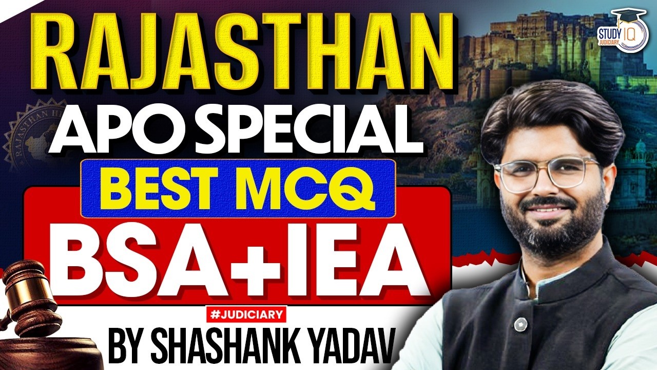 Rajasthan APO Special | Top MCQs of BSA/IEA | Part 1 | by Shashank Sir
