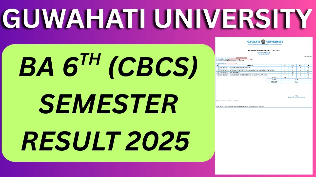 BA 6TH (CBCS) SEMESTER RESULT 2025 OUT NOW | GAUHATI UNIVERSITY |