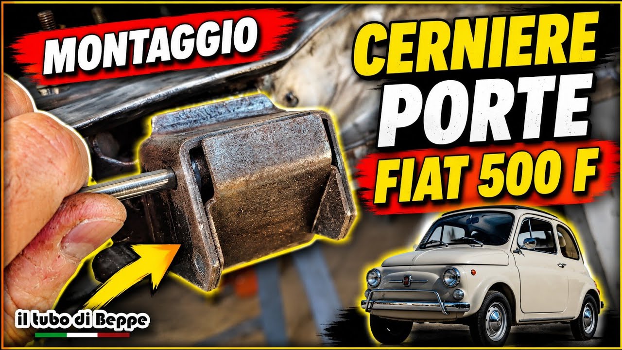 Montaggio perni cerniere porte e bandelle sottoporta Fiat 500 f