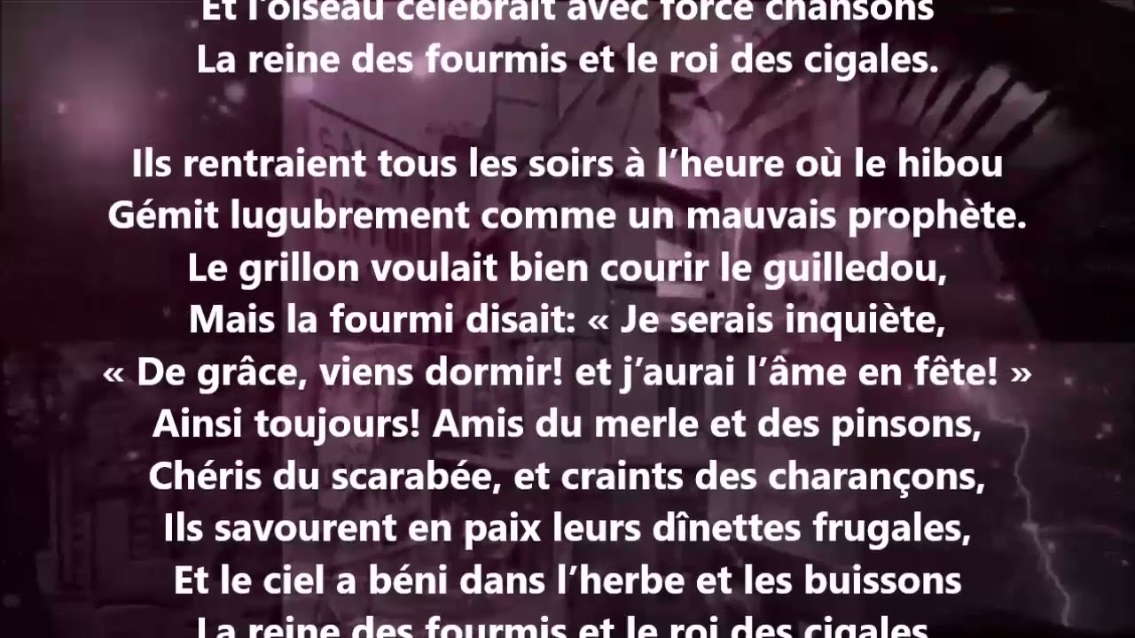 Ballade de la reine des fourmis et du roi des cigales - Maurice Rollinat lu par Yvon Jean
