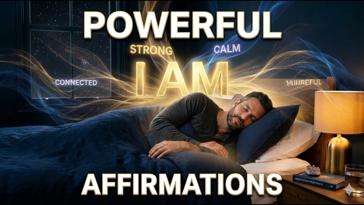 Powerful Bedtime Affirmations (Deep Male Voice) - 30 Min Sleep Affirmations | Christian Meditation