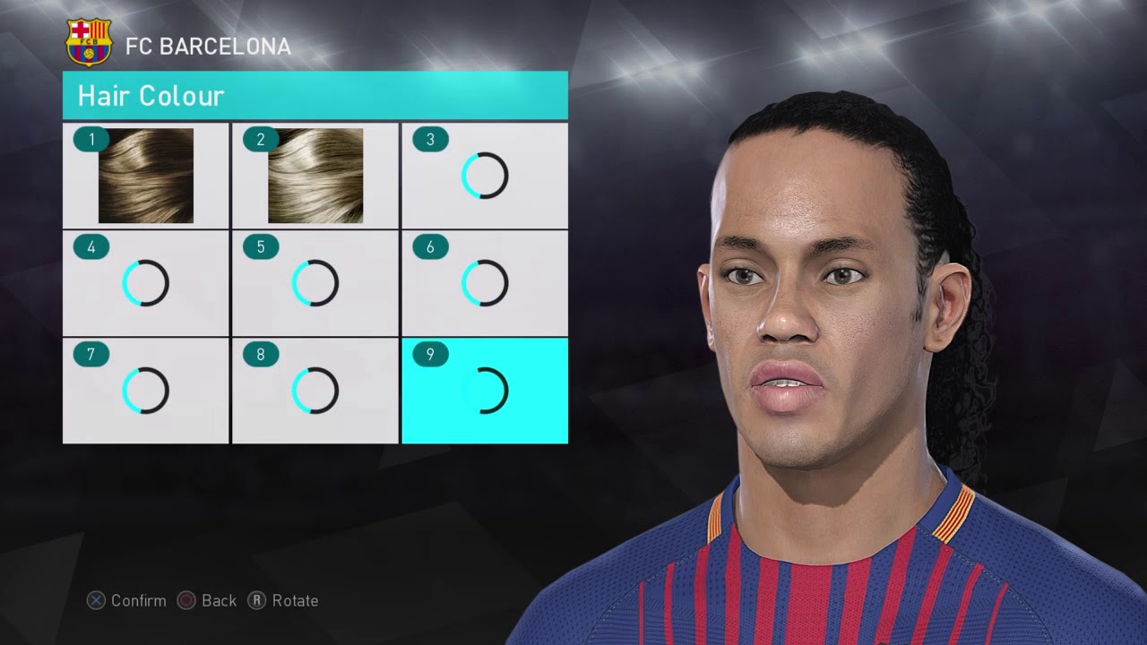 PES 2018 FACES RONALDINHO BARCA + STATS