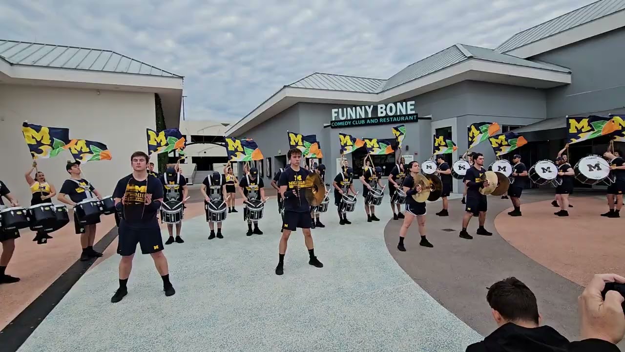 University of Michigan drumline at Orlando pep rally 
