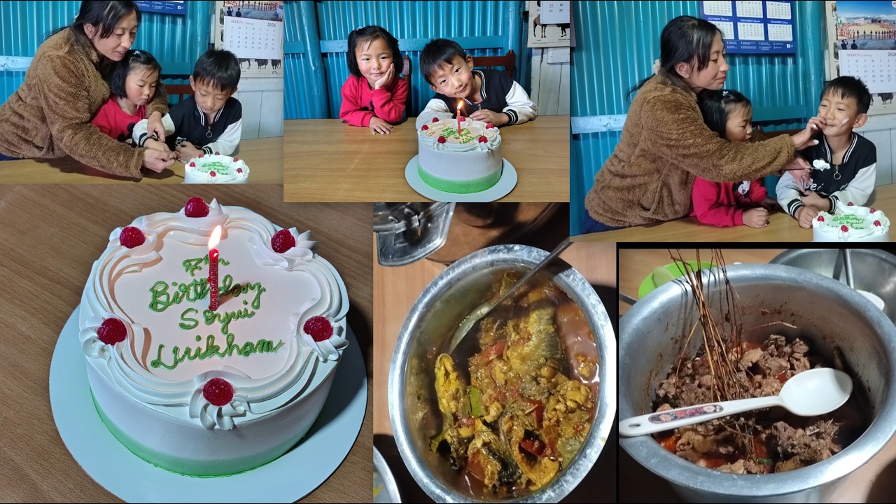 Simple birthday celebration 🎉#special performance by Soyui Luikham and his sister #family