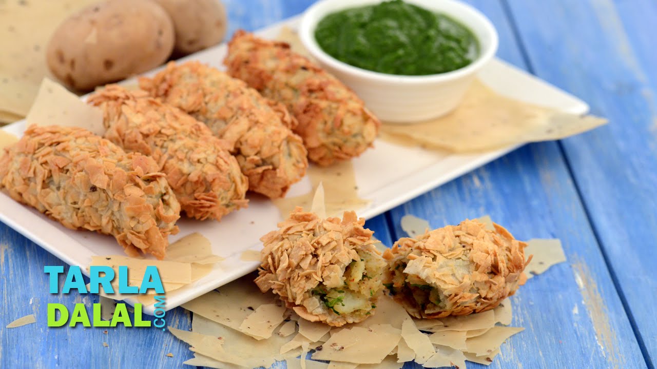 Papad Potato Rolls by Tarla Dalal