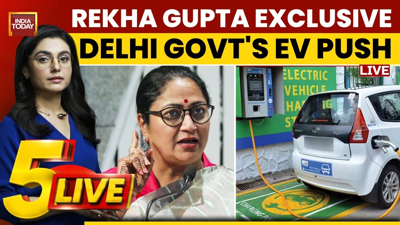 LIVE: Delhi CM Rekha Gupta Exclusive | What Delhi's New EV Policy Means For You | 5ive LIVE