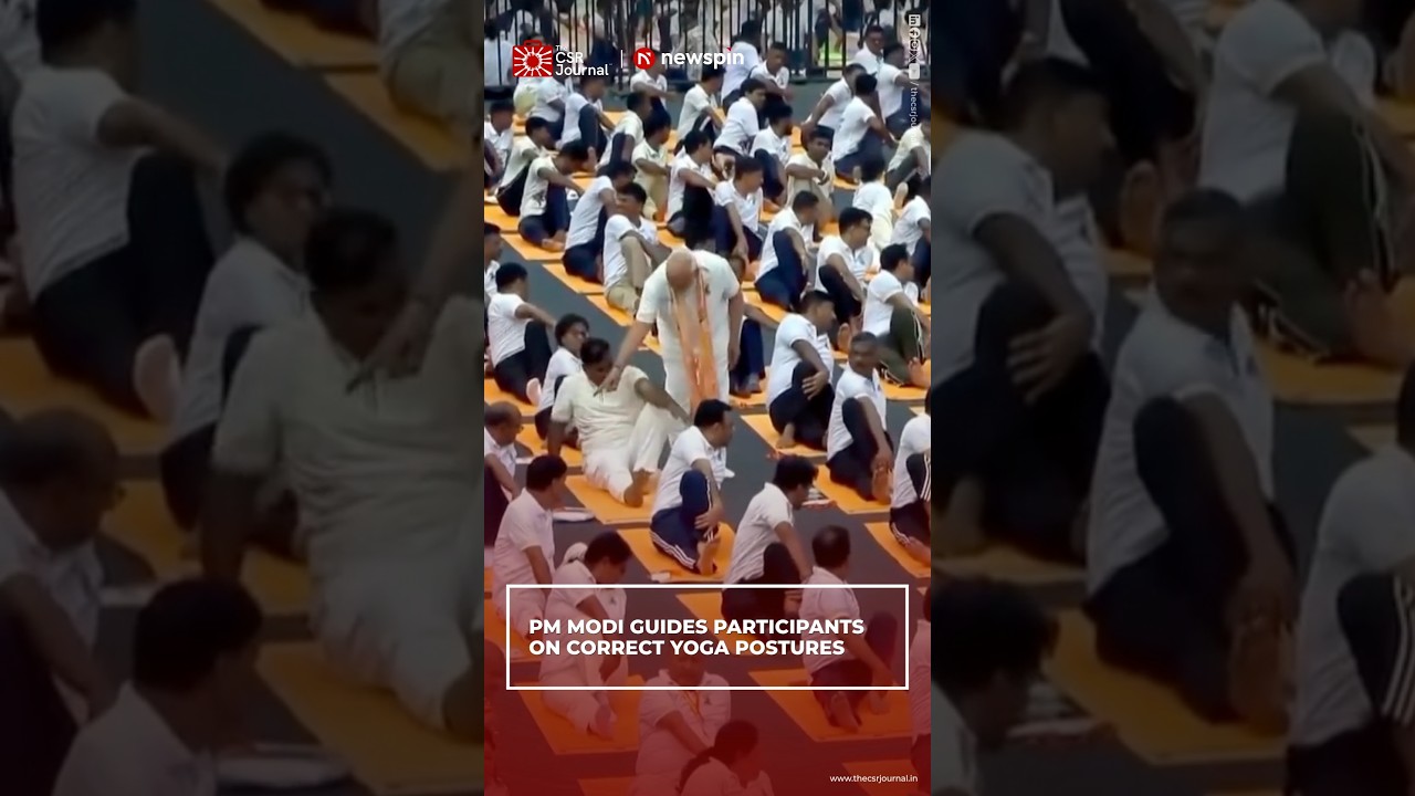 PM MODI GUIDES PARTICIPANTS ON CORRECT YOGA POSTURES