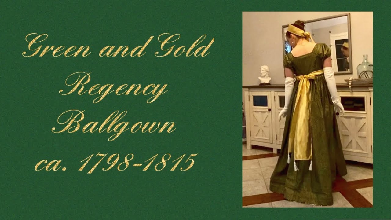 Green and Gold Regency Ballgown