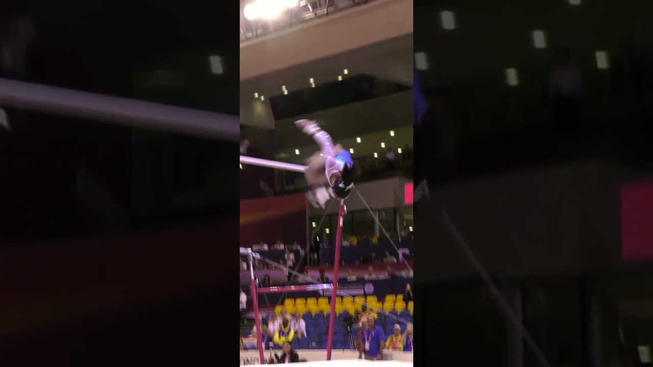 Simone Biles Slow Motion Uneven Bars Doha 2018 Artistic World Championship All Around Part 3 of 3