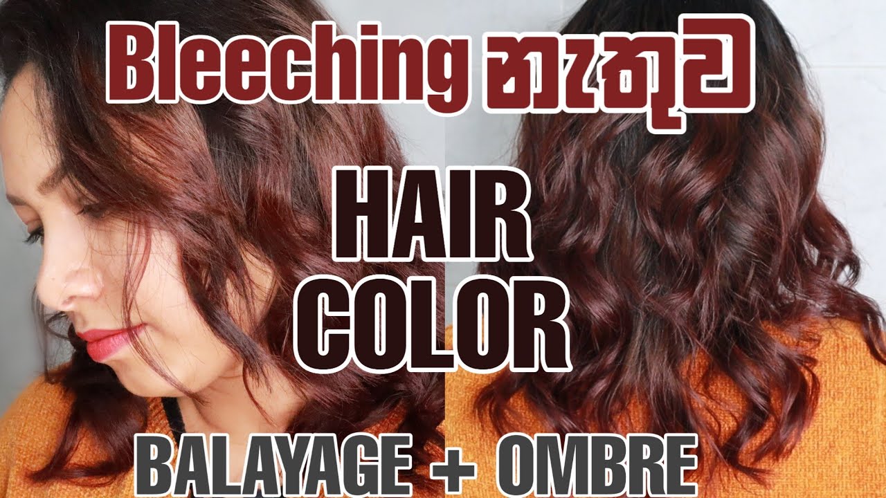 ✔බ්ලීචින් නැතුව හෙයා කලර් එකක් | Loreal  Balayage + Ombre colour on black hair at home | oshi vlogs