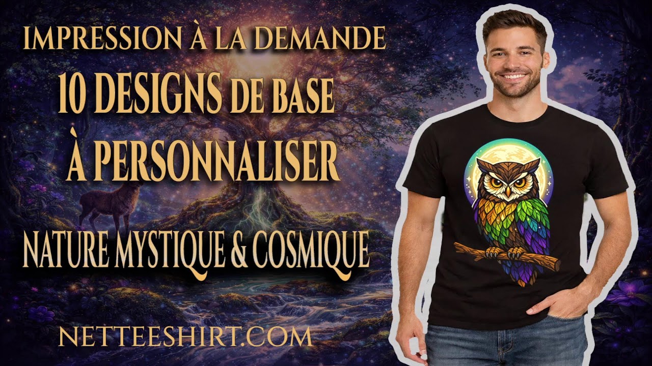 10 tshirts designs disponible 24H nature mystique & cosmimique