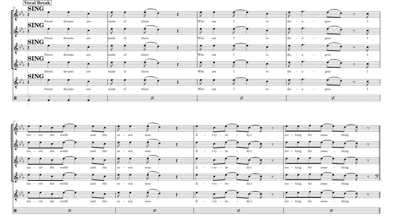 Sweet Dreams x Seven Nation Army arranged for Brass Band