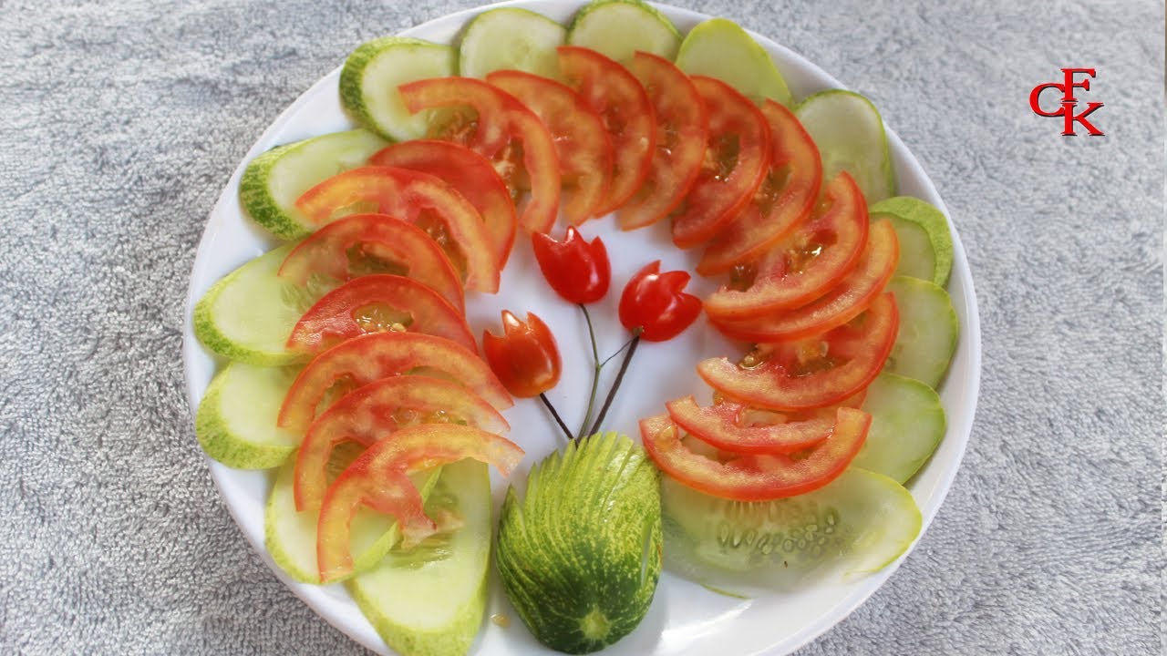 DIY Salad Decoration Ideas Vegetable Carving & Cutting Garnish | By Chansok Fruit Art