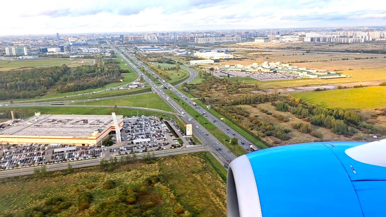 Посадка в Пулково Boeing 737-800 Победа