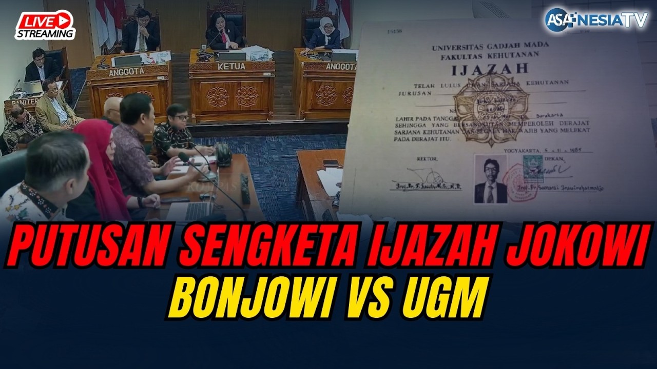 🔴LIVE | Sidang Putusan Sengketa Ijazah Jokowi di Komisi Informasi Pusat. Bonjowi vs UGM