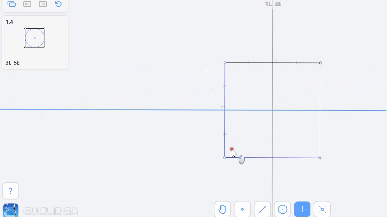 Euclidea tutorial - Circle in square