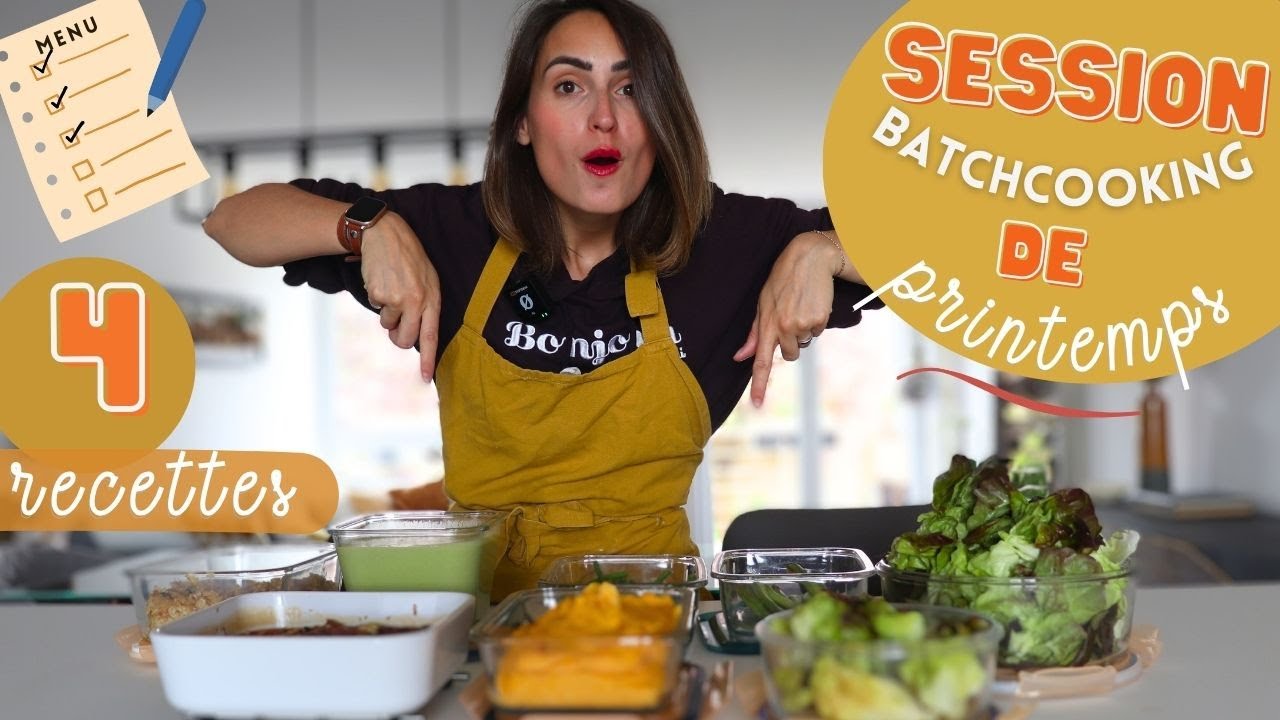 SESSION BATCHCOOKING ET RETOUR DE COURSES - Je cuisine 4 recettes de saison faciles et délicieuses!