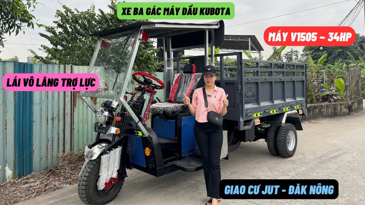 XE BA GÁC MÁY DẦU KUBOTA DÁNG NỮ GHẾ Ô TÔ VI1505 34HP - TẢI TRỌNG LỚN -  TƯ VẤN 0845134134