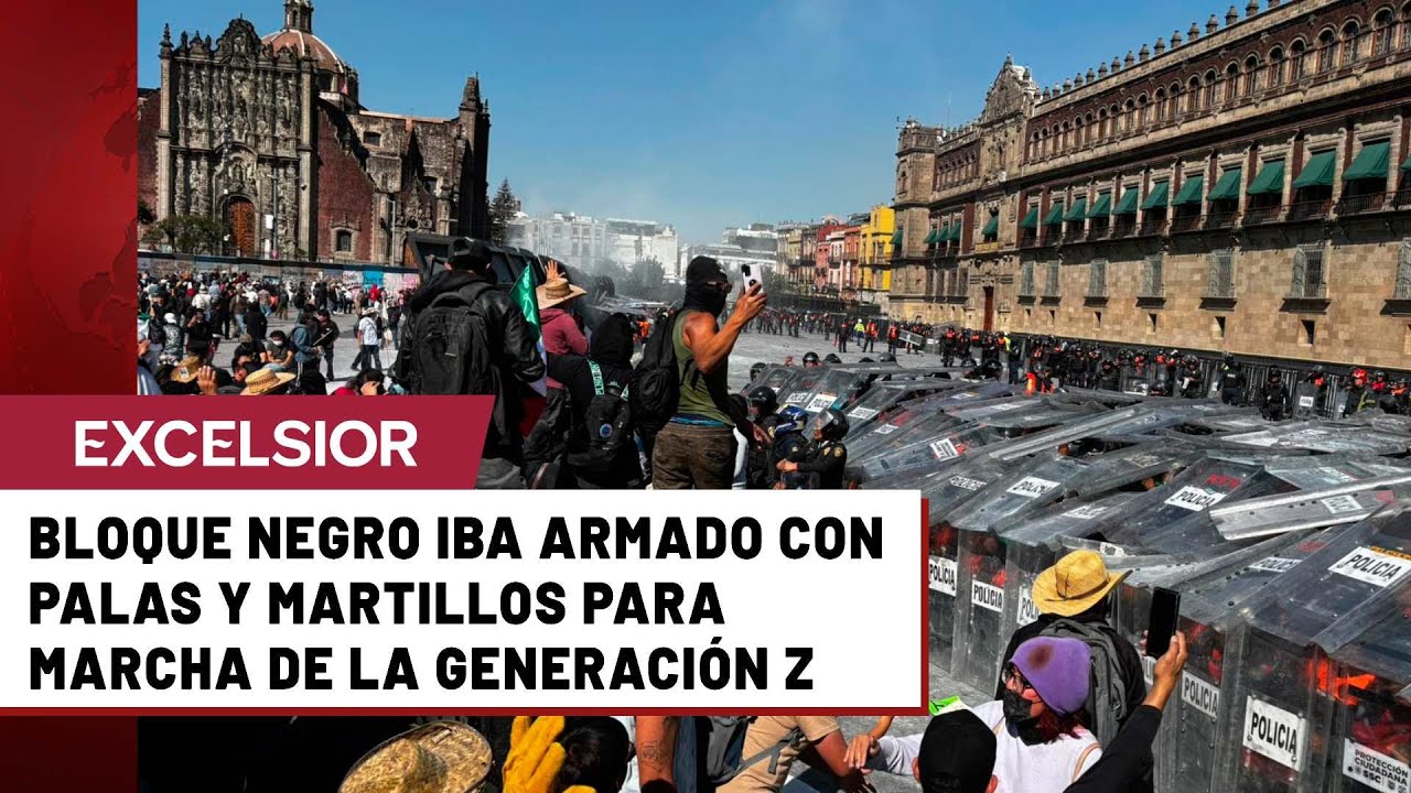 Encapuchados iban preparados para derribar vallas del Zócalo
