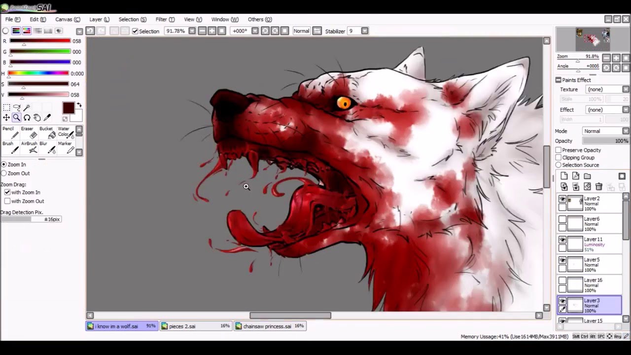 Dear Rabbit, I Know I'm a Wolf speedpaint