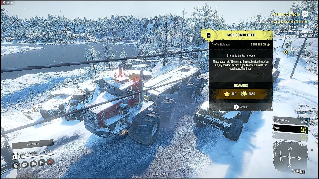 SnowRunner Amur Region Ep.6 Phase 4 PTS (Completed Bridge To The Warehouse!!!)