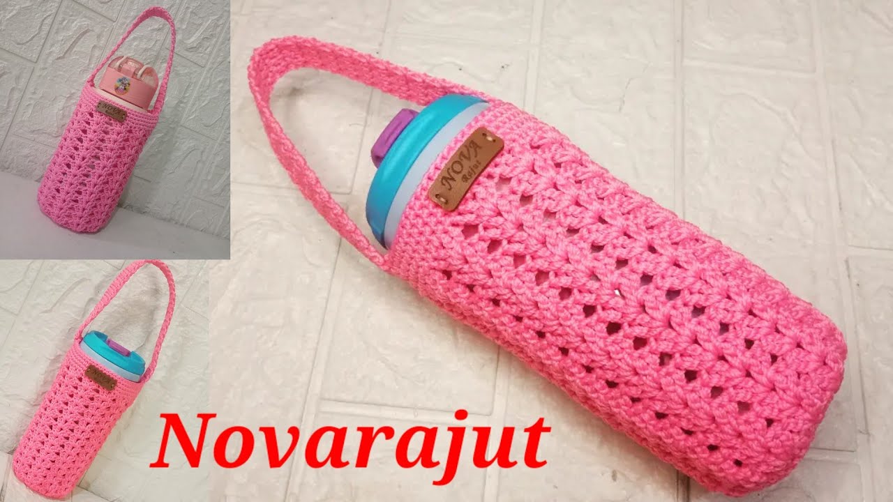 crochet II cara membuat sarung botol minum sangat mudah/crochet bottle cover