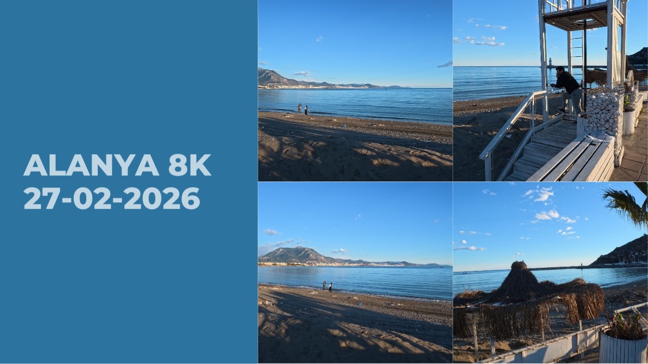 ALANYA 8K МОРЕ ОЧИСТИЛОСЬ КРАСОТА ПЛЯЖ В ЦЕНТРЕ 27 ФЕВРАЛЯ 2026