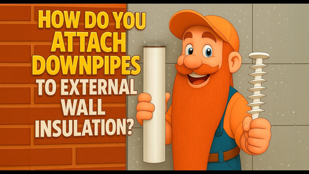 How do you attach downpipes to External wall insulation?