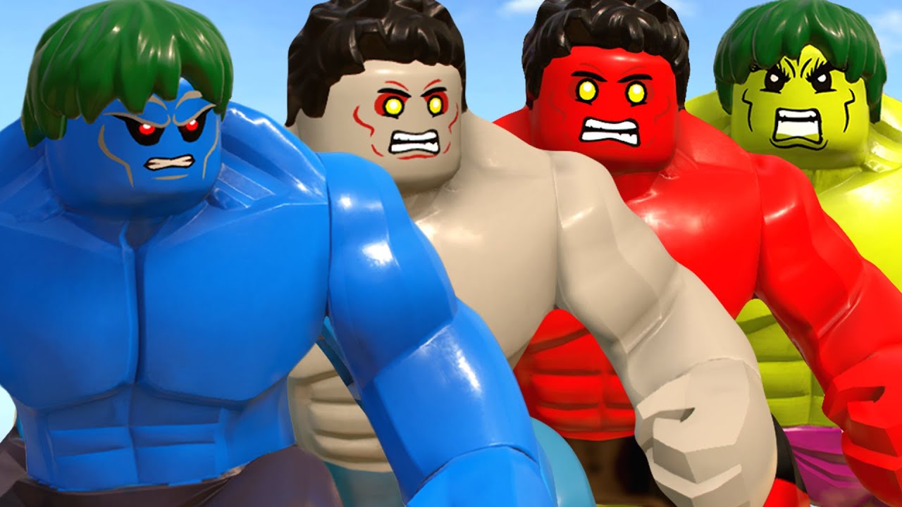 HULK and RED HULK vs BLUE HULK and GREY HULK - Epic Battle