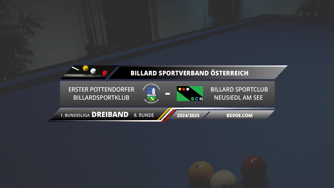 Bundesliga Dreiband 2024/25 - 1. Pottendorfer BSK gg. Billard Sporclub Neusiedl - Tisch 1