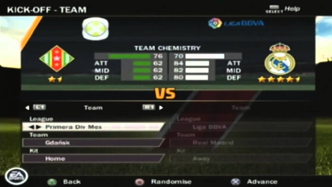 FIFA 12 PS2 Menu, Teams and Extras HD