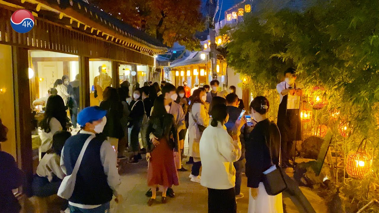 [4K] Seoul Sunday Night, IKSEON-DONG, INSA-DONG Alleyways, Street Food Stalls, Walking around Pubs.