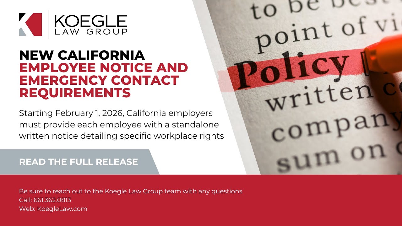Important Compliance Reminder for California Employers  Know Your Rights Requirement