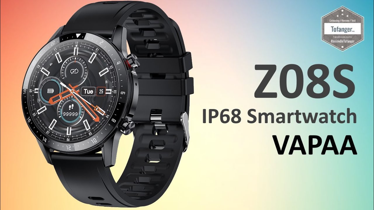 Vapaa Z08S SmartWatch - Приложение H Band - Умные часы IP68 - Распаковка