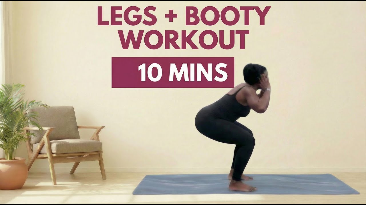 10 Minute Booty Burn Workout! No Equipment, No Jumping